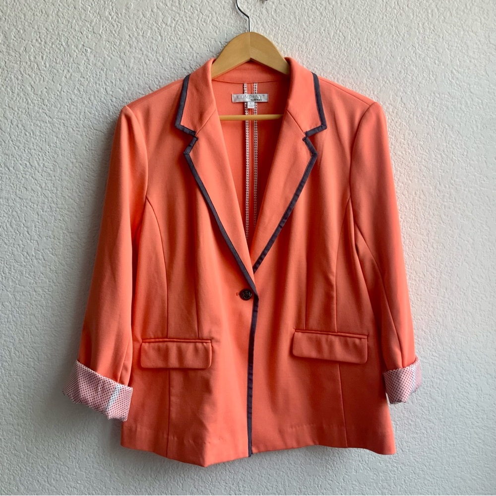 Ellen Tracy, Knit Jacket with Polka Dot Accents, Sz L